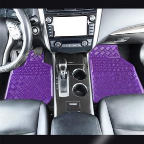 img 2 attached to August Auto Aluminum Universal Fit 4PC Car Floor Mats Fit For Sedan