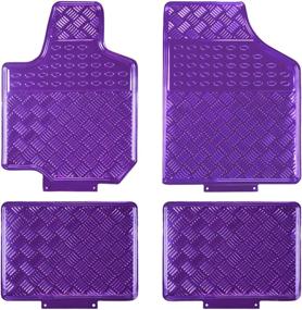 img 4 attached to August Auto Aluminum Universal Fit 4PC Car Floor Mats Fit For Sedan