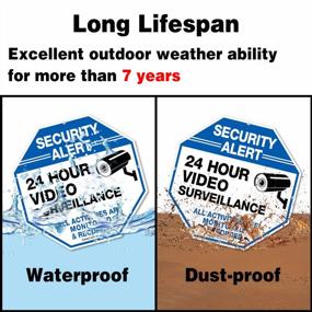 img 1 attached to 4-Pack 12X12 Rust Free .040 Aluminum Video Surveillance Security Warning Reflective Metal Signs For Home Business CCTV Camera, Indoor/Outdoor UV Protected & Waterproof.