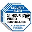 4-pack 12x12 rust free .040 aluminum video surveillance security warning reflective metal signs for home business cctv camera, indoor/outdoor uv protected & waterproof. logo