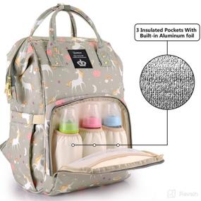 img 3 attached to Pink Unicorn Diaper Bag Backpack: Waterproof Travel Maternity Nappy Bookbag, Large & Stylish for Dad and Mom, Durable and Multi-Functional, Ideal for Boys and Girls