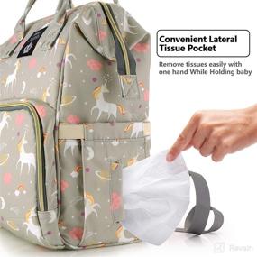 img 1 attached to Pink Unicorn Diaper Bag Backpack: Waterproof Travel Maternity Nappy Bookbag, Large & Stylish for Dad and Mom, Durable and Multi-Functional, Ideal for Boys and Girls