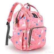 pink unicorn diaper bag backpack: waterproof travel maternity nappy bookbag, large & stylish for dad and mom, durable and multi-functional, ideal for boys and girls logo