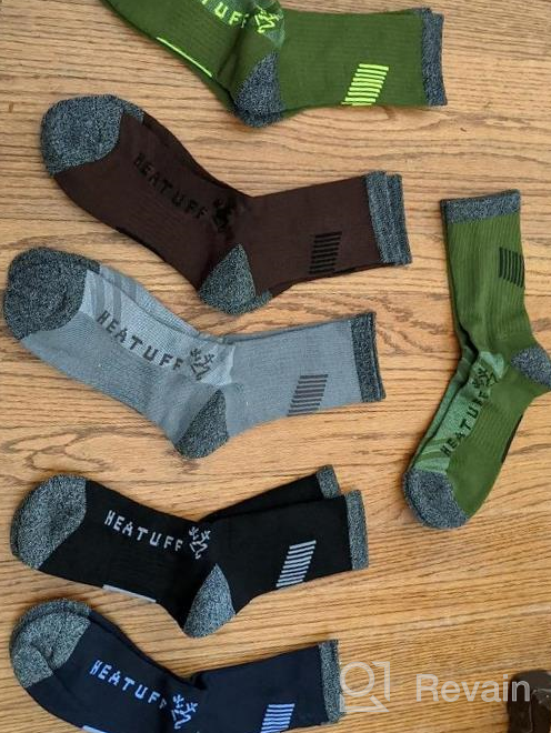 img 1 attached to Heatuff Men'S 6 Pack Hiking Crew Socks Athletic Cushion Outdoor Trekking Sock Reinforced Heel And Toe review by Wensheng Dunbar