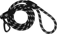 kruz pet reflective dog leash - kzrope5048-01l - soft silicone grip, click &amp; lock snap for pet walking, 🐾 running, and training - heavy-duty, durable rope - ensures security, control, and comfort - black - 1/2&#34; x 4 ft logo