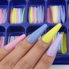 img 1 attached to Get Glam With AddFavor'S 400Pcs Full Cover Ballerina Coffin False Nail Tips - Perfect For DIY Nail Art Decorations!