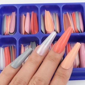 img 2 attached to Get Glam With AddFavor'S 400Pcs Full Cover Ballerina Coffin False Nail Tips - Perfect For DIY Nail Art Decorations!