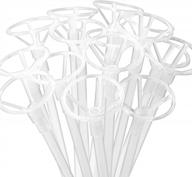 набор из 50 многоразовых палочек для воздушных шаров с чашками - держатели для прозрачных воздушных шаров длиной 27 дюймов, идеально подходящие для больших воздушных шаров бобо, дней рождения, свадеб и юбилейных украшений логотип