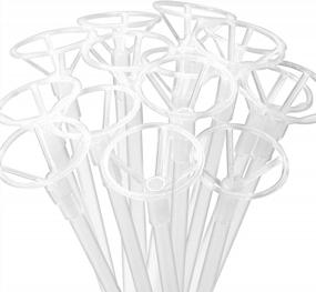 img 4 attached to Set Of 50 Reusable Balloon Sticks With Cups - 27 Inches Long Clear Balloon Holders, Perfect For Bobo Large Balloons, Birthday Parties, Weddings, And Anniversary Decorations
