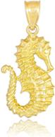 10k yellow gold seahorse pendant logo