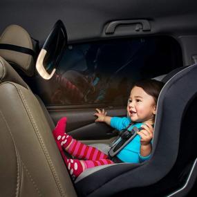 img 1 attached to Автомобильное зеркало Munchkin Brica Night Light Pivot Baby In-Sight — широкоугольное, регулируемое, ударопрочное, протестировано на столкновение с безбликовыми светодиодами черного цвета