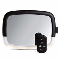 munchkin brica night light pivot baby in-sight car mirror - wide-angle, adjustable, shatter resistant & crash tested with glare-free leds in black logo