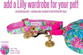 img 1 attached to 🐶 Lilly Pulitzer Puppy Dog Collar, Durable Canvas Collar with Snap Closure and Leash/Tag Ring, Bunny Business - Adjustable, S/M Size