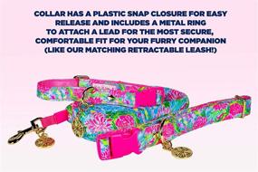 img 2 attached to 🐶 Lilly Pulitzer Puppy Dog Collar, Durable Canvas Collar with Snap Closure and Leash/Tag Ring, Bunny Business - Adjustable, S/M Size