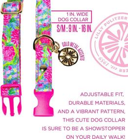 img 3 attached to 🐶 Lilly Pulitzer Puppy Dog Collar, Durable Canvas Collar with Snap Closure and Leash/Tag Ring, Bunny Business - Adjustable, S/M Size