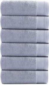 img 4 attached to Ultra Soft And Absorbent Hand Towels For Bathroom - VANZAVANZU Premium Set Of 6 (13×29 In) Upgraded Baby Lavender Hand Towels