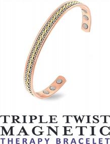 img 2 attached to Copper Magnetic Therapy Bracelet - High-Power Triple Twist For Enhanced Healing
