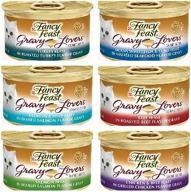 🐱 fancy feast gravy lovers bundle - turkey, ocean whitefish, salmon & sole, beef, salmon feast in seared salmon, chicken & beef (24 cans, 3 ounce each), pack of 24 логотип