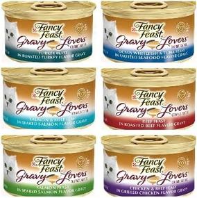 img 1 attached to 🐱 Fancy Feast Gravy Lovers Bundle - Turkey, Ocean Whitefish, Salmon & Sole, Beef, Salmon Feast in Seared Salmon, Chicken & Beef (24 cans, 3 Ounce each), Pack of 24