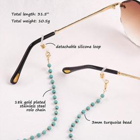 img 1 attached to PEARLADA 18K Gold Eyeglass Chain Sunglasses Strap Holder Reading Glasses Retainer Gold Beaded Chain String Cord Lanyard…