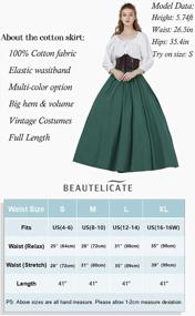 img 3 attached to BEAUTELICATE Victorian Skirt Renaissance Skirt 100% Cotton Long Skirt Medieval Skirt Civil War Skirt