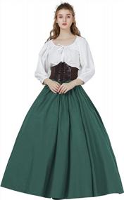 img 4 attached to BEAUTELICATE Victorian Skirt Renaissance Skirt 100% Cotton Long Skirt Medieval Skirt Civil War Skirt