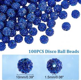 img 3 attached to PandaHall 100Pcs 10Mm Polymer Clay Rhinestone Beads In Blue For Jewelry Making, Necklace Bracelet And Valentine'S Day Decoration - Blue Crystal Beads With Sparkling Pave Disco Ball Design