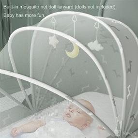 img 1 attached to 🏕️ Portable Folding Crib Mosquito Net Tent - Breathable Newborn Foldable Cots Cover, Sun Shelter with Bottomless Design