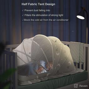 img 2 attached to 🏕️ Portable Folding Crib Mosquito Net Tent - Breathable Newborn Foldable Cots Cover, Sun Shelter with Bottomless Design