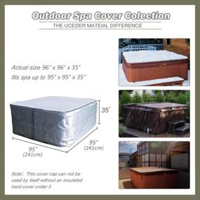 img 3 attached to 96X96X35 Inch Hot Tub Cover Cap Sun Shield For Outdoor Spas - Weather Resistant