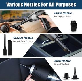 img 1 attached to 🚗 High Power 8000PA Suction Car Vacuum Cleaner - 15Ft Corded Handheld for Whole Car Detailing with Multi-nozzles and Air Blower - Wet, Dry, Pet Hair- Howtine Car Vacuum