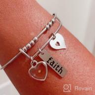 img 1 attached to 🌼 Uloveido Christian Faith Extendable Bangle: Stainless Steel Heart Mustard Seed Bracelet Y642 review by Tony Elliott