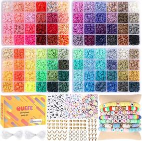 img 4 attached to Create Stunning Bracelets With 9600Pcs Colorful Clay Beads Kit - Perfect For Jewelry Making And Craft Gifts For Girls Aged 8-12
