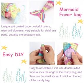 img 1 attached to OurWarm 48Pcs Mermaid Party Favor Boxes With Shell Stickers, Perfect For Kids Birthday, Baby Shower And Mermaid Themed Decorations - High-Quality Treat Bags And Supplies