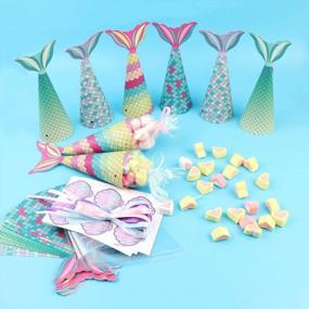 img 4 attached to OurWarm 48Pcs Mermaid Party Favor Boxes With Shell Stickers, Perfect For Kids Birthday, Baby Shower And Mermaid Themed Decorations - High-Quality Treat Bags And Supplies
