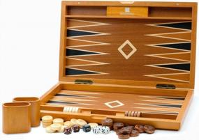 img 4 attached to Premium Wooden Backgammon Set - Classic Board Game For Kids And Adults, With Foldable Design And Strategic Gameplay - Introducing The Woodronic 17
