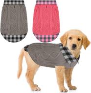 cozy and stylish: pedgot pack of 2 turtleneck knitted dog sweaters for medium pets, small dogs (gray, pink, m) логотип