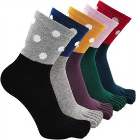 img 4 attached to 🧦 CaiDieNu Womens Animal Cotton Toe Socks, Colorful Funny Crew Socks - Five Finger Socks Ideal for Ladies, Casual & Stylish!