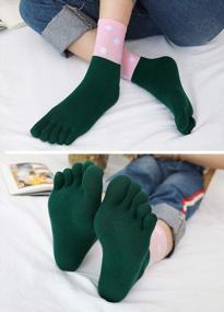 img 2 attached to 🧦 CaiDieNu Womens Animal Cotton Toe Socks, Colorful Funny Crew Socks - Five Finger Socks Ideal for Ladies, Casual & Stylish!
