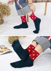 img 1 attached to 🧦 CaiDieNu Womens Animal Cotton Toe Socks, Colorful Funny Crew Socks - Five Finger Socks Ideal for Ladies, Casual & Stylish!