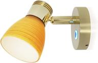 🚐 rv 12v 3w warm white reading light - camper berth directional interior bracket lamp with teak color glass lampshade and blue night lighting logo
