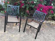 img 1 attached to Set Of 2 PHI VILLA 300Lbs Wrought Iron Bistro Chairs With Armrests For Outdoor Patio, Garden Or Backyard Use review by Shawna Williams