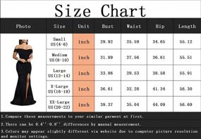 img 1 attached to Women'S Off Shoulder V Neck High Slit Long Maxi Elegant Mermaid Cocktail Dress Evening Gown