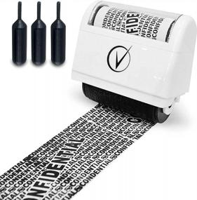 img 4 attached to Identity Theft Protection Roller Stamps Wide Kit, Including 3-Pack Refills - Confidential Roller Stamp, Anti Theft, Privacy & Security Stamp, Designed For ID Blackout Security - Classy White