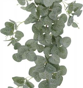 img 3 attached to 2 Pack 6' Faux Eucalyptus Garland | Silver Dollar Leaves Decor For Wedding Arch Swag