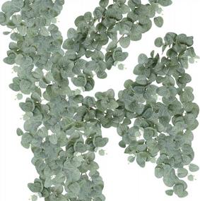 img 4 attached to 2 Pack 6' Faux Eucalyptus Garland | Silver Dollar Leaves Decor For Wedding Arch Swag