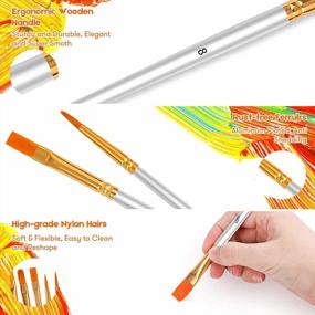 img 2 attached to 🎨 Complete 120Pcs Round Pointed Tip Artist Paintbrush Set for Acrylic Painting, Oil, Watercolor - Soucolor Acrylic Paint Brushes: Ideal for Canvas, Rock, Body, Face, Nail Art, Ceramic Crafts & Halloween Pumpkin Decorating