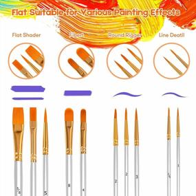 img 3 attached to 🎨 Complete 120Pcs Round Pointed Tip Artist Paintbrush Set for Acrylic Painting, Oil, Watercolor - Soucolor Acrylic Paint Brushes: Ideal for Canvas, Rock, Body, Face, Nail Art, Ceramic Crafts & Halloween Pumpkin Decorating