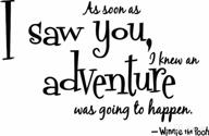 🐻 winnie the pooh vinyl wall decal by design with vinyl: adventure awaits - inspirational quote wall decor sticker for kids and children’s bedroom, size 15x20 логотип