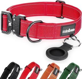 img 4 attached to 🐕 Miniboso Heavy-Duty Red Dog Collar for Large Dogs - Quick Release & Adjustable - Reflective & Durable with Tag Holder